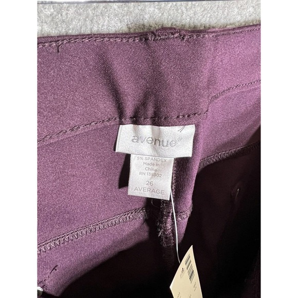 Avenue Ponte‎ Slim Leg Pants Womens Size 26 Average Stretch Purple NWT - Picture 6 of 13